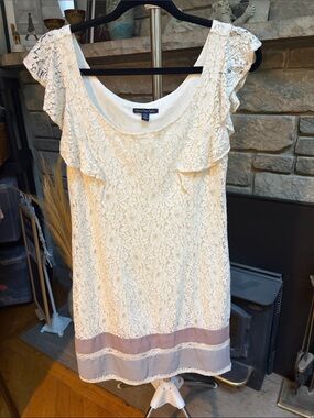 American Eagle Outfitters Ivory Lace Mini Summer Dress Cottagecore